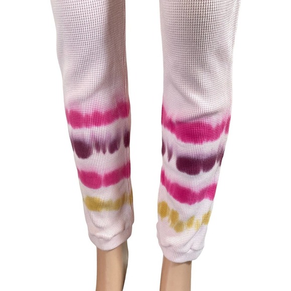NWT SUNDOWN BY SPLENDID Womens Pink Thermal Textured Joggers, size Medium - Picture 6 of 10